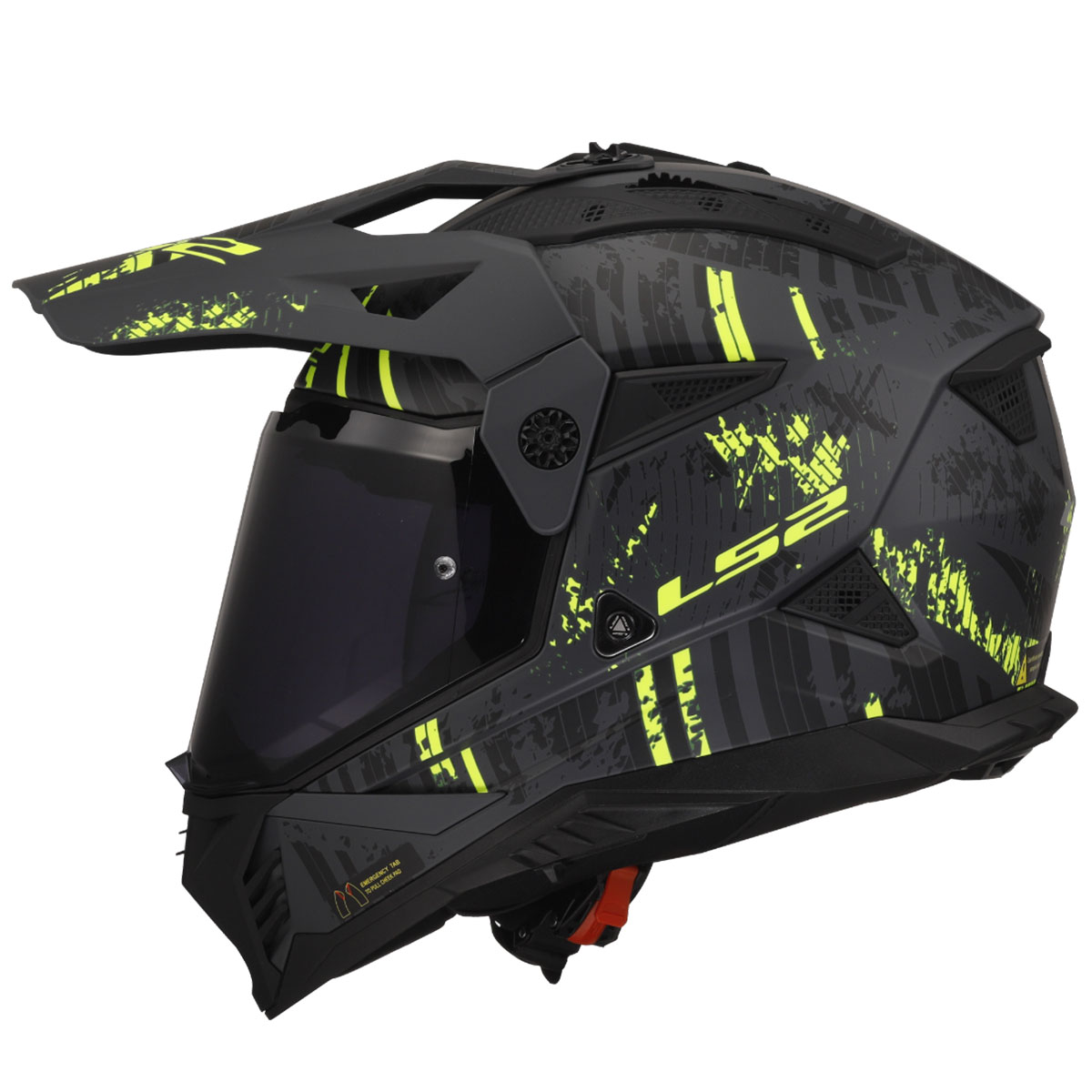 LS2 PIONEER 2 CRAZY MAT SİYAH-GRİ-NEON SARI KASK